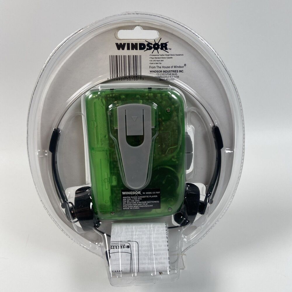 Vintage Windsor CS700T Portable AM/FM Stereo Cassette Player Walkman Green - Picture 2 of 11